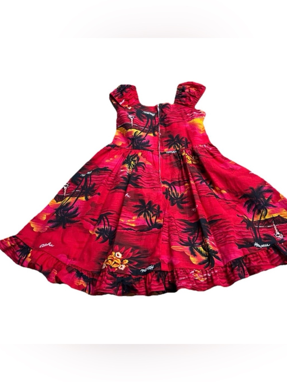 Royal Hawaiian Creations Girls’ Dress Size 6 Ruffled Hem Aloha New